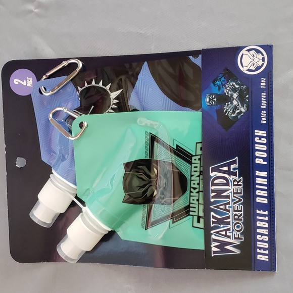 2 Marvel Wakanda Forever Water Bottles For those Hot Summer Walks Blue/Green - Picture 1 of 4